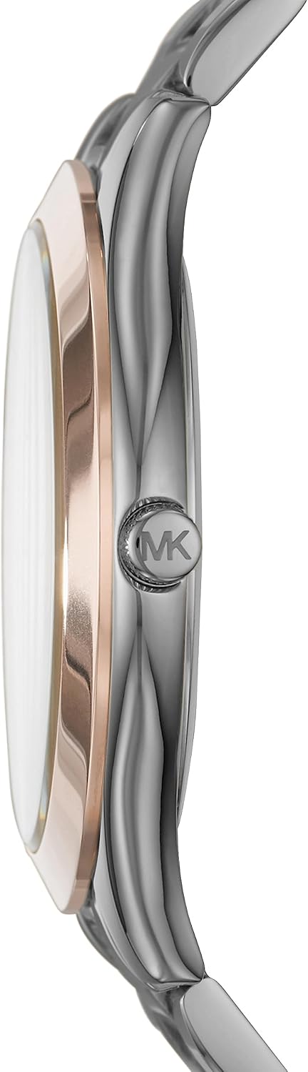 Michael Kors Men's Slim Runway Three-Hand Gunmetal Gray Stainless Steel Bracelet Watch (Model: MK8576) - Image 2