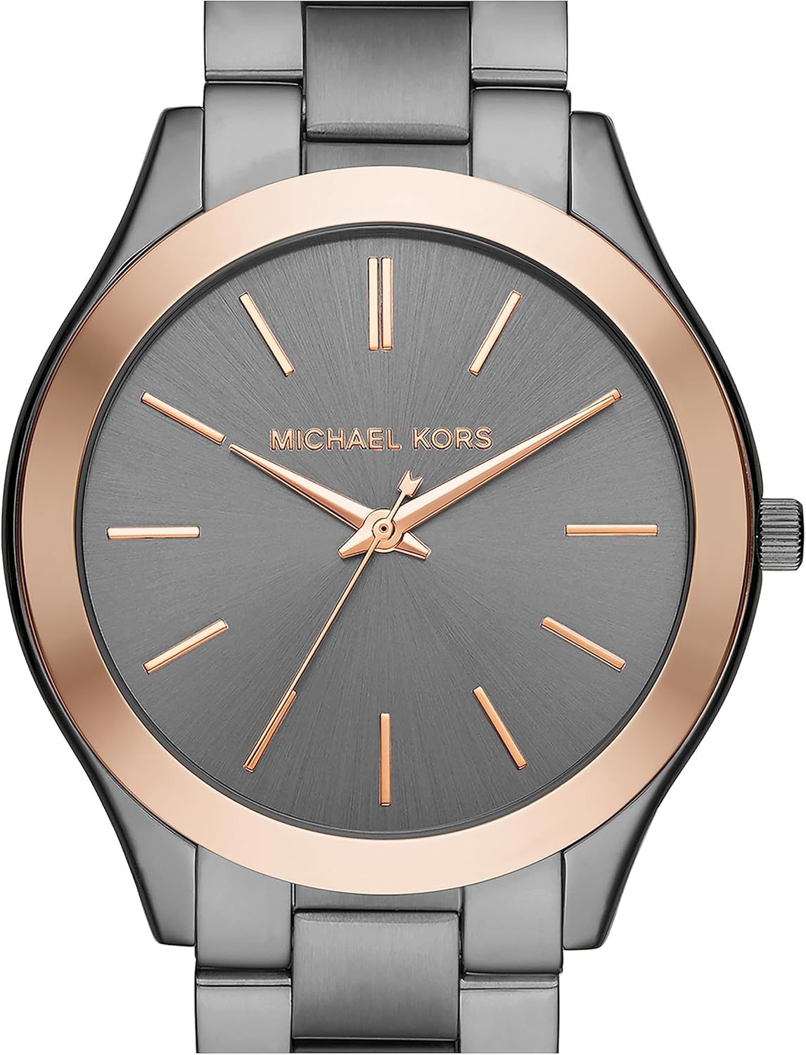 Michael Kors Men's Slim Runway Three-Hand Gunmetal Gray Stainless Steel Bracelet Watch (Model: MK8576) - Image 4