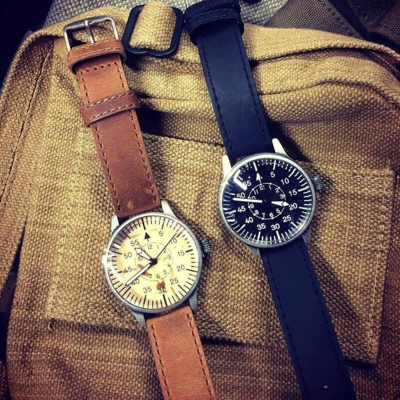 Mil-Tec Luftwaffe Me109 Aviator Vintage German WW2 Flieger Pilot Mens Watch - Military Easy to Read Calfskin Brown Leather Strap 3Atm Analog Quartz - Image 7