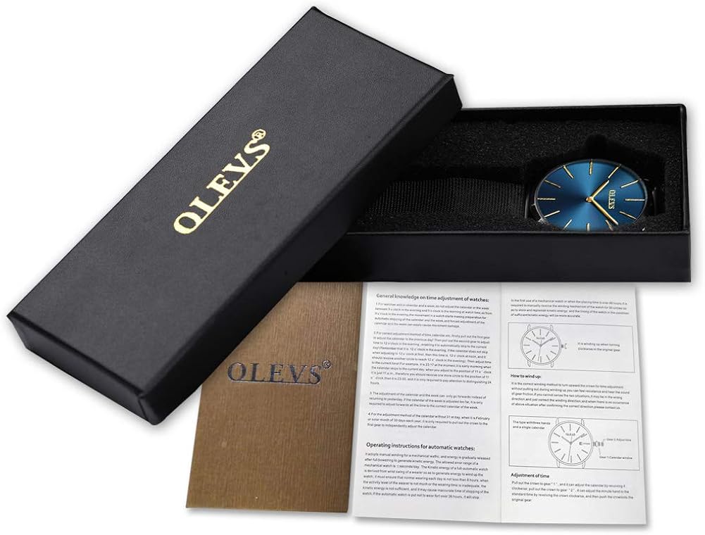 OLEVS Watches for Men Brown Leather Gold Case Analog Quartz Fashion Business Dress Watch Day Date Luminous Waterproof Casual Male Wrist Watches - Image 7