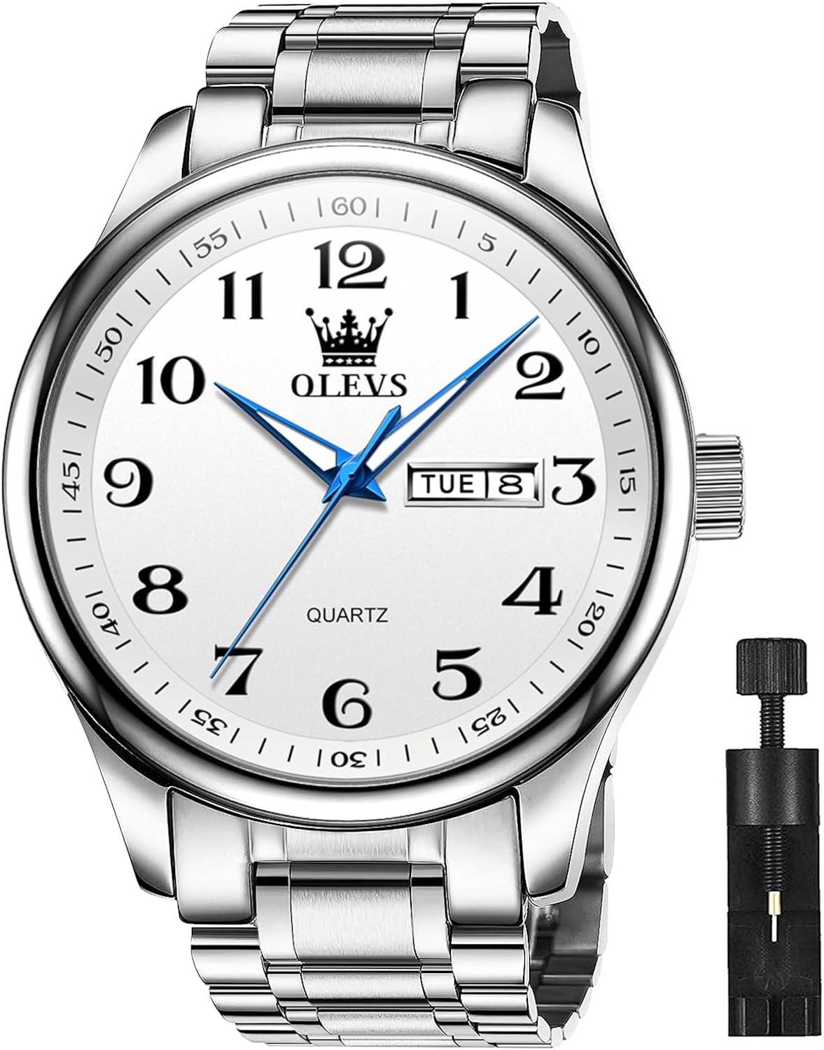 OLEVS Watches for Men Brown Leather Gold Case Analog Quartz Fashion Business Dress Watch Day Date Luminous Waterproof Casual Male Wrist Watches - Image 10