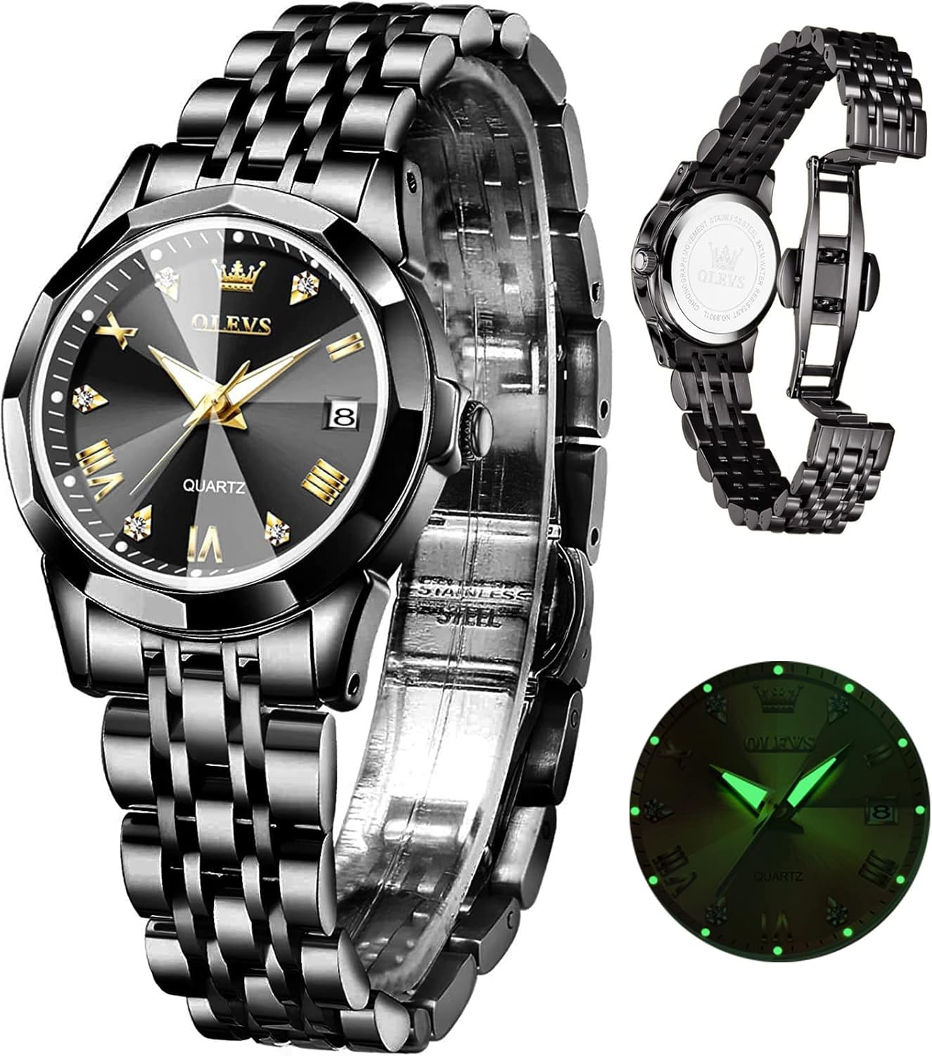 OLEVS Women's Wrist Watches, Small Wrist Stainless Steel Watch for Women, Fashion Dress Analog Quartz Ladies Watch - Image 12