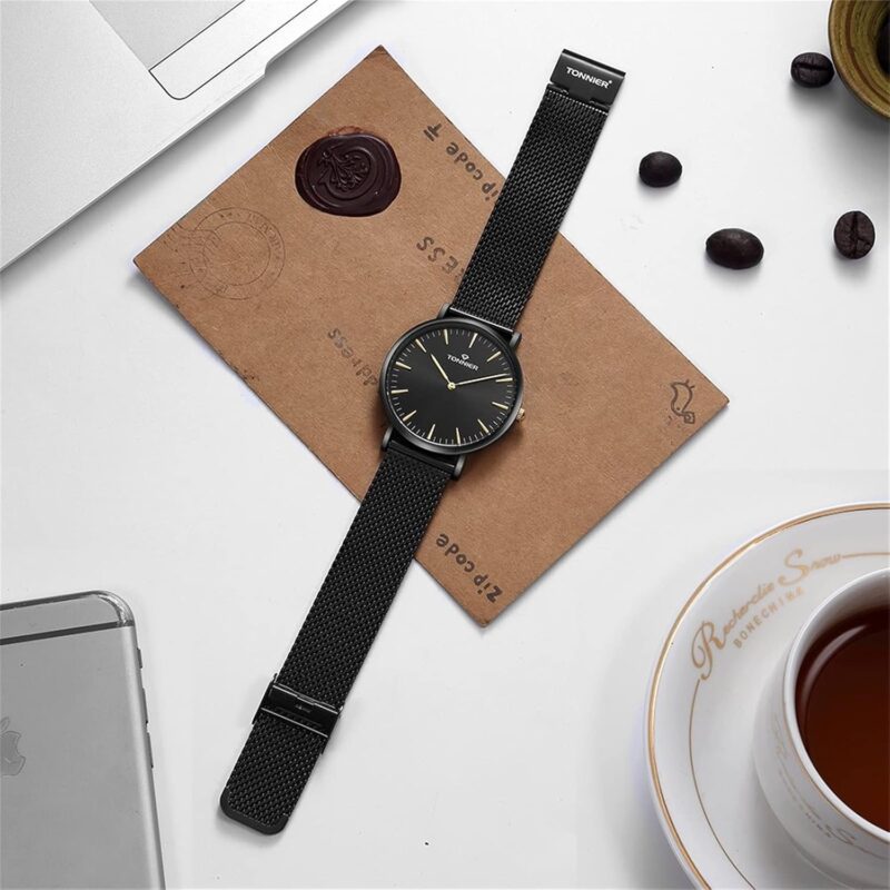 RUIWATCHWORLD Men's Analog Quartz Watch Men Ultra-Thin Dial Watches Stainless Steel Waterproof Fashion Wrist Watch - Image 5