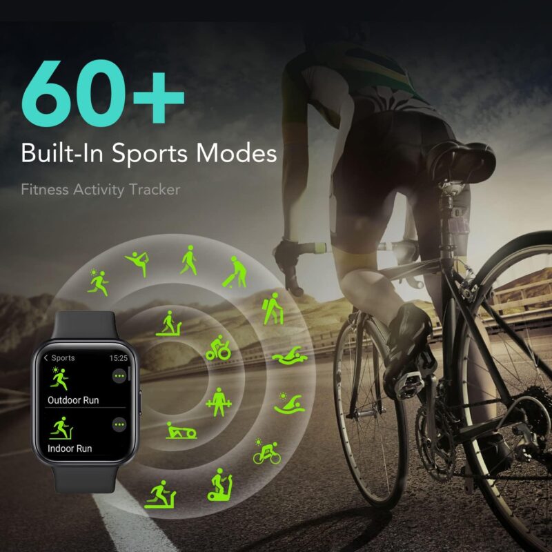 SKG Smart Watch for Men Women Android iPhone, Smartwatch with Alexa Built-in & Bluetooth Call(Answer\/Make Call) 1.69" Fitness Tracker with IP68 Waterproof, 60+ Sports, Heart Rate SpO2 Monitor, V7 Pro - Image 5