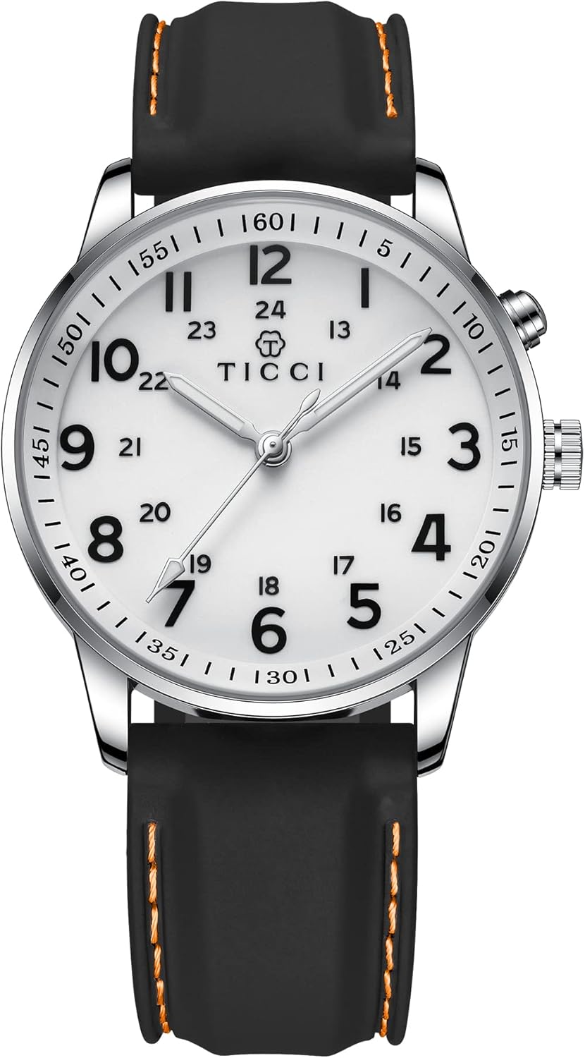 TICCI Men Unisex Medical Quartz Watch Glow in Dark Arabic Numerals Military Time Lighted Easy Read Face Silicone Band Waterproof for Students Nurses Doctors - Image 5