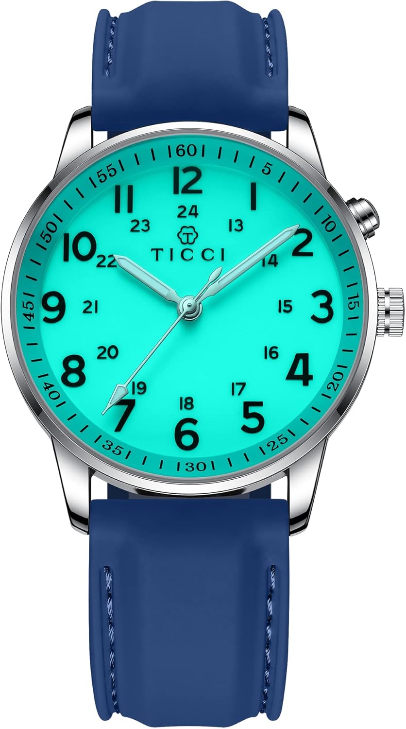 TICCI Men Unisex Medical Quartz Watch Glow in Dark Arabic Numerals Military Time Lighted Easy Read Face Silicone Band Waterproof for Students Nurses Doctors - Image 2