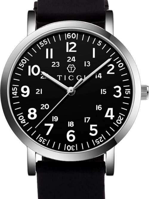 TICCI Unisex Men Women Medical Quartz Watch Arabic Numerals Military Time Easy Read Dial Silicone Band Waterproof for Students Doctors Nurses