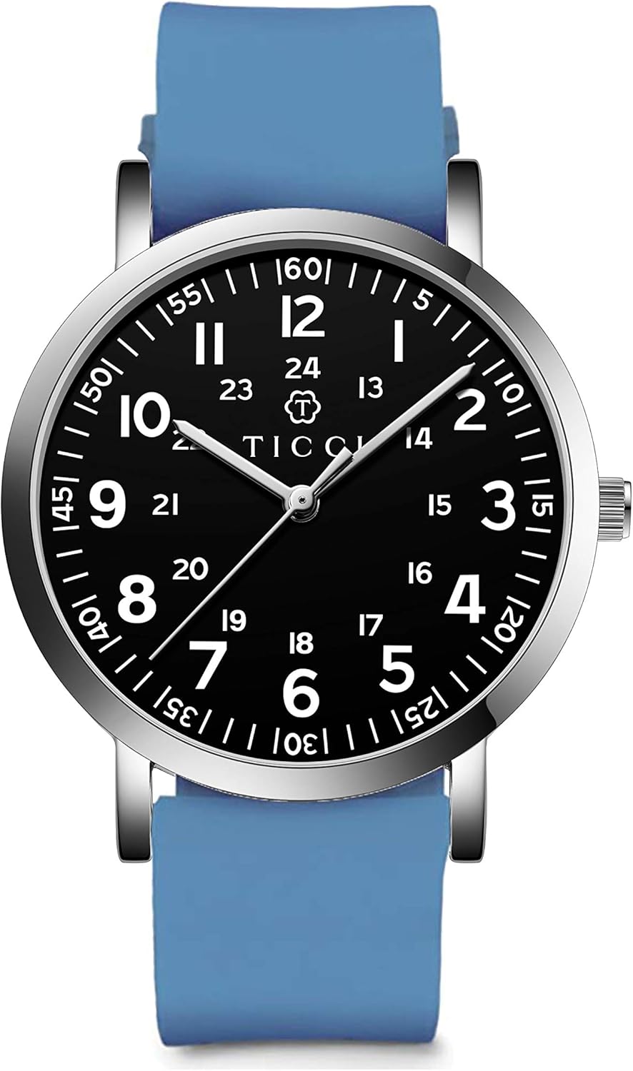 TICCI Unisex Men Women Medical Quartz Watch Arabic Numerals Military Time Easy Read Dial Silicone Band Waterproof for Students Doctors Nurses - Image 25