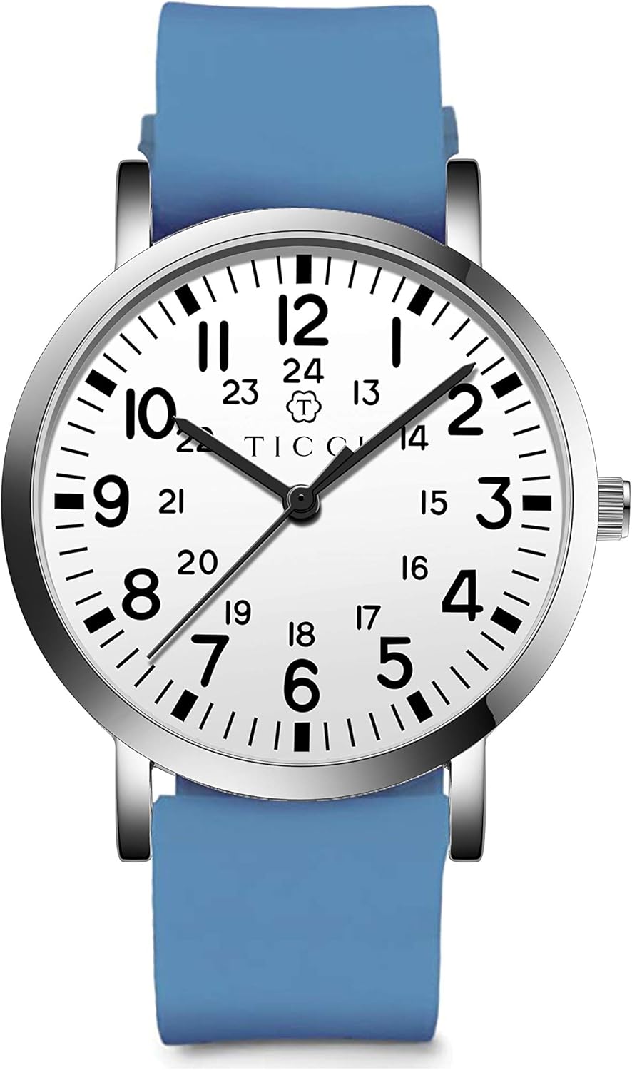TICCI Unisex Men Women Medical Quartz Watch Arabic Numerals Military Time Easy Read Dial Silicone Band Waterproof for Students Doctors Nurses - Image 28