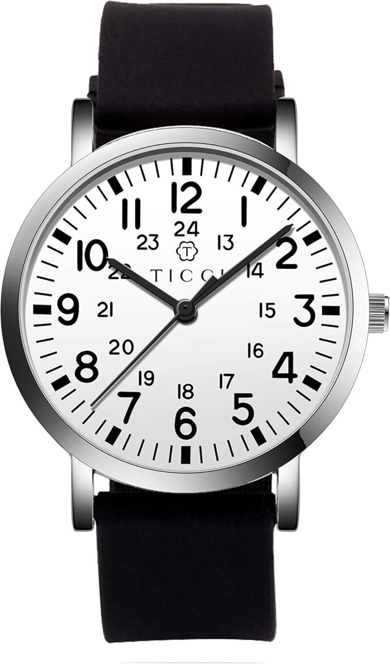TICCI Unisex Men Women Medical Quartz Watch Arabic Numerals Military Time Easy Read Dial Silicone Band Waterproof for Students Doctors Nurses - Image 23