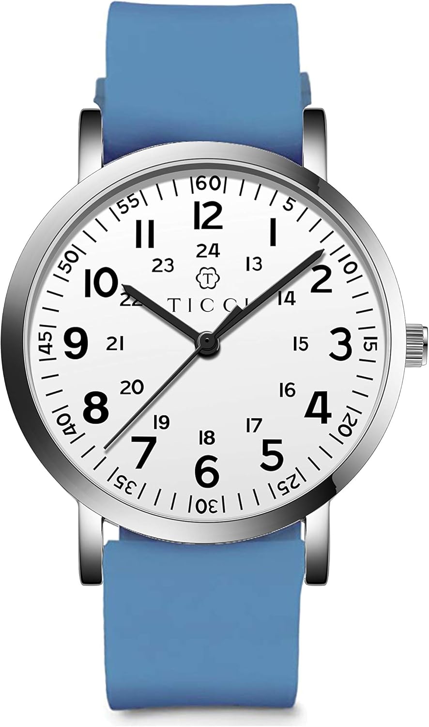 TICCI Unisex Men Women Medical Quartz Watch Arabic Numerals Military Time Easy Read Dial Silicone Band Waterproof for Students Doctors Nurses - Image 20