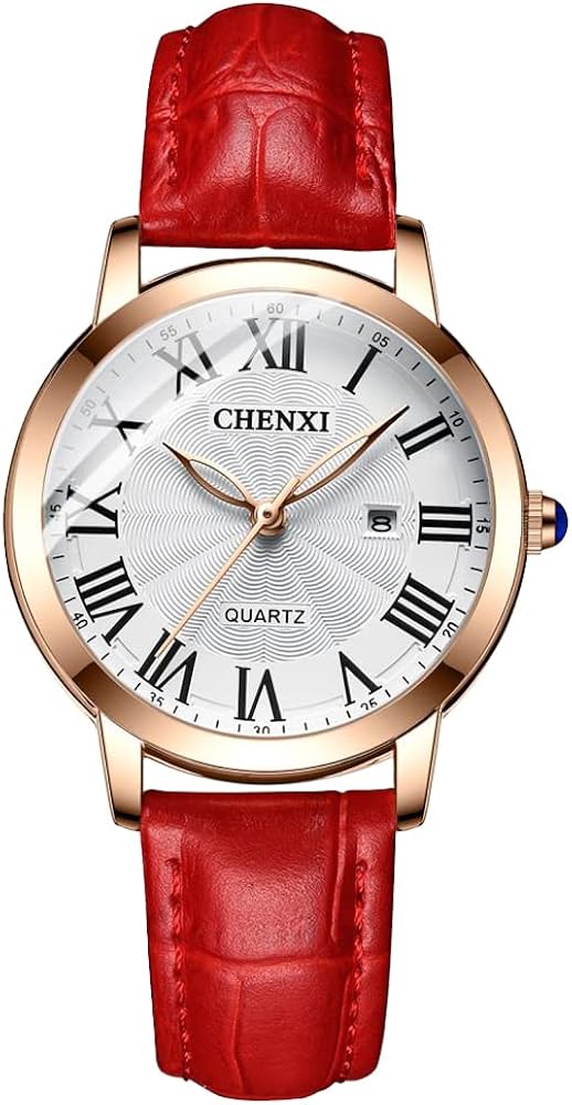 Tiong Fashion Casual Ladies Watch, Leather Strap Quartz Waterproof Watch for Women