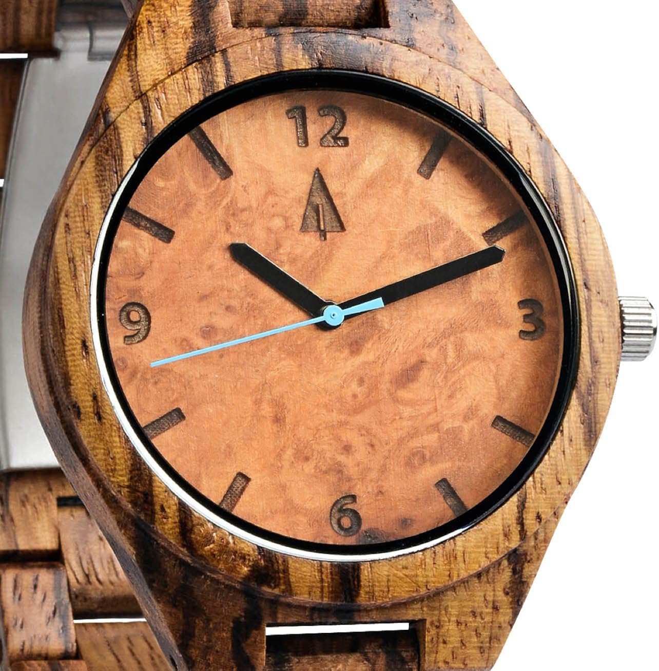 treehut Wooden Watch for Men with Adjustable Wood Strap & Stainless Steel Buckle \u2013 Japanese Quartz Analog Watch with Gift Box \u2013 Wrist Wood Watch Made from Ebony & Walnut Wood Great Gifts for Men - Image 2