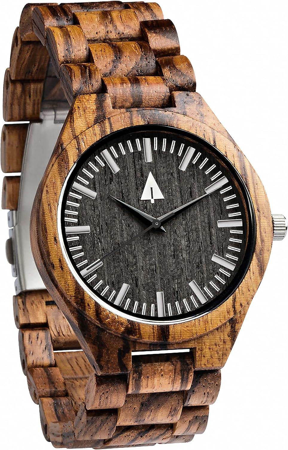 treehut Wooden Watch for Men with Adjustable Wood Strap & Stainless Steel Buckle \u2013 Japanese Quartz Analog Watch with Gift Box \u2013 Wrist Wood Watch Made from Ebony & Walnut Wood Great Gifts for Men - Image 5