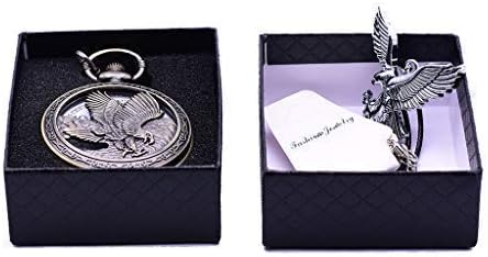 Udaney Eagle Gift Pocket Watch with Chain Vintage Quartz Half Hunter American 2022 Fashion - Image 5