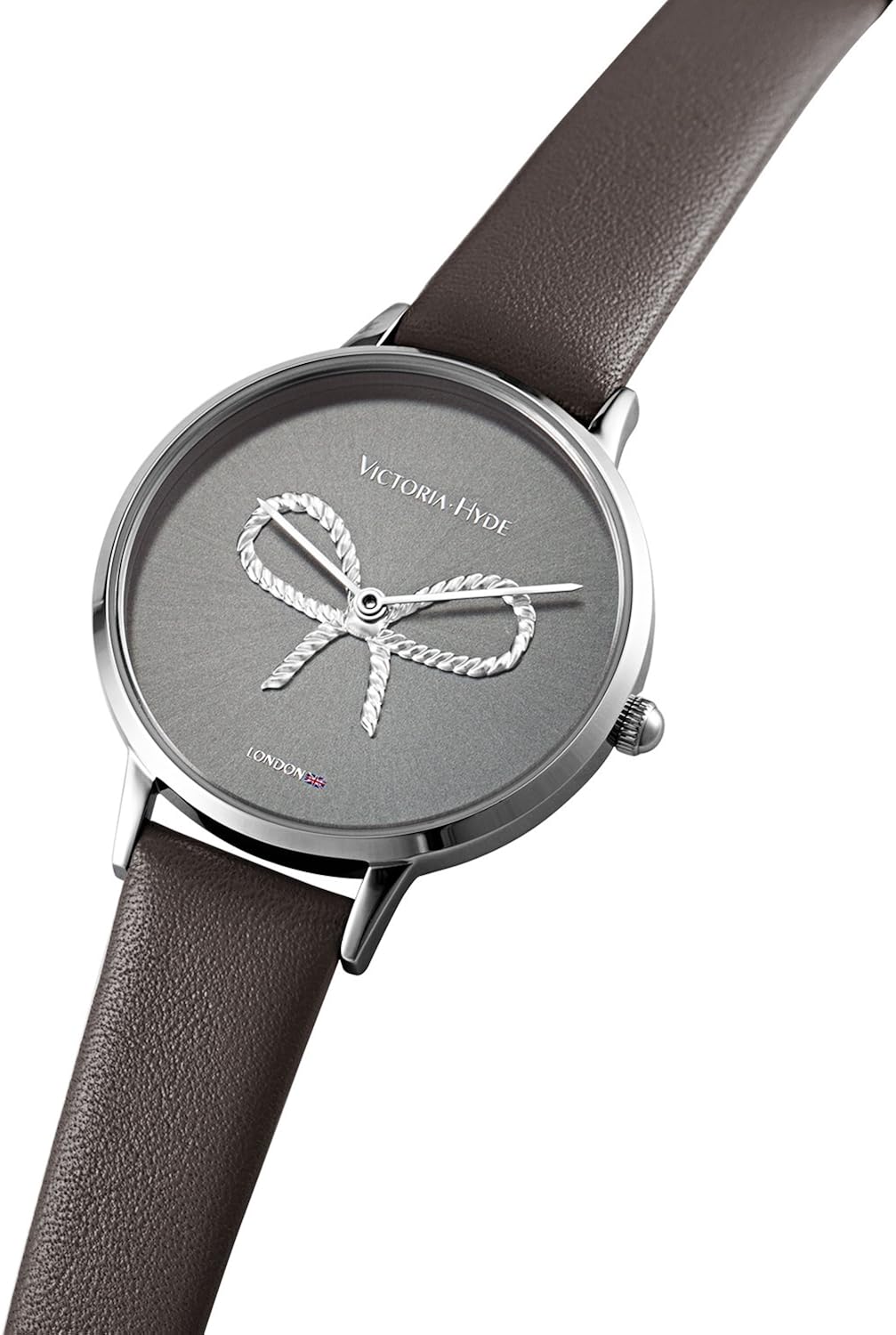 VICTORIA HYDE Quartz Watches for Women Vintage Butterfly Knot Dial Taupe Genuine Leather Strap Ladies Wristwatch Gifts - Image 4