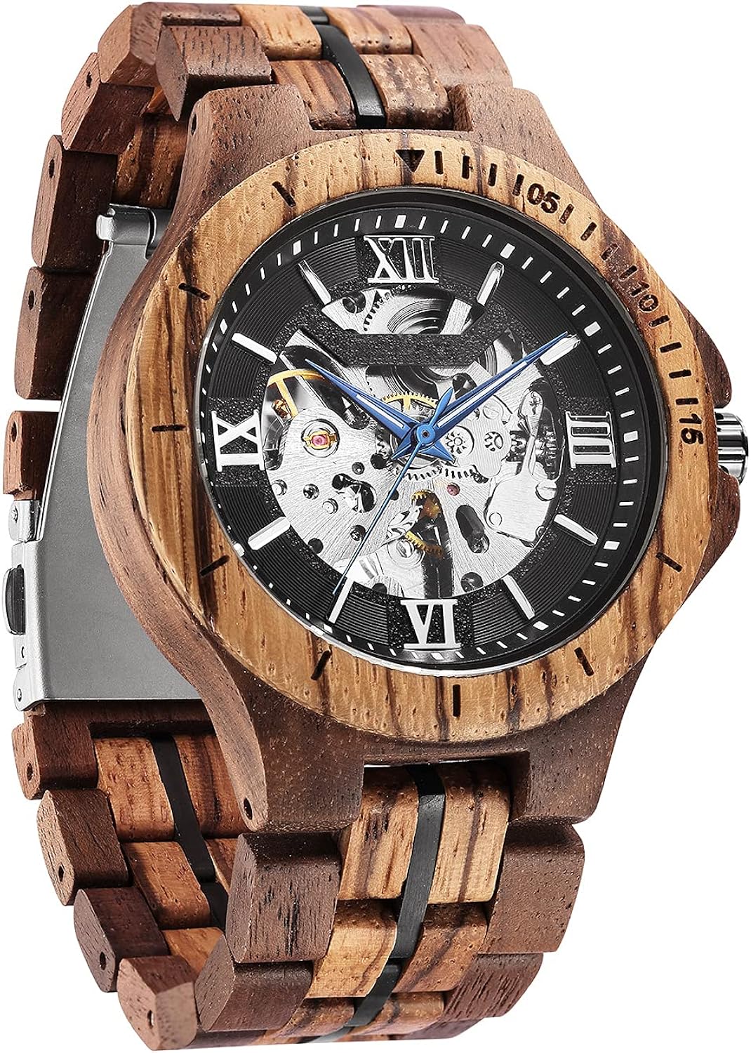 WASTIME Wooden Watch for Men Women, Stylish Chronograph Military Casual Calendar Wood Watches - Image 10