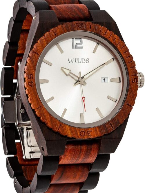 Wilds Wood Watches for Men - with Date Display - Minimalist Collection Analog Wooden Wrist Watch with Premium Japanese Quartz Movement - Lightweight, Stylish, Durable - Men Gift Ideas \u2026